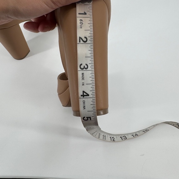 Sun + Stone Women's Tan Reeta Peep Toe Block Heel Platform Sandals Size 10 - Picture 10 of 11